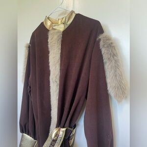 Viking, brave heart tunic with faux fur trim.  Halloween.   Cosplay.  Large